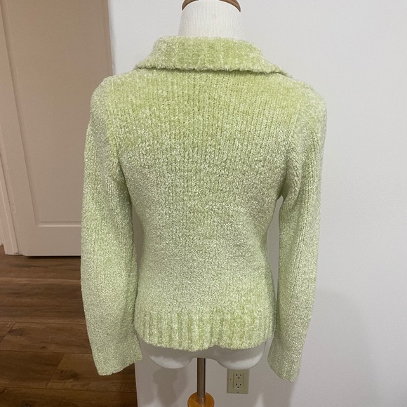 Free People Size M Light Green Chenille Cardigan Sweater - Picture 2 of 6